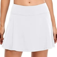 Qazqa ženski suknji za tenis Unutarnji kratkiši elastični sportovi Golf Skort s džepovima Bijeli XL