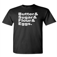 I šećer i brašno i jaja - Unise pamučna majica Majica, crna, srednja