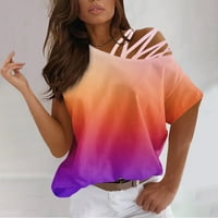 Baycosin ženski kratki rukav bluze s ležernima s ramena na vrhu ramena Strapple majice