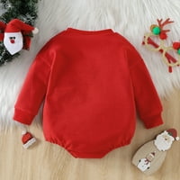 Unise Baby Onegeie Odjeća Božić s dugim rukavima Pismo santa pulover Rompers Xmas Dukserice BodySuits