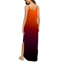 Gaecuw Maxi haljine za žene V izrez sunčane haljine bez rukava s rukavicama na plaži na plaži trendy