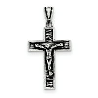 Sterling Silver Antiqued Bo Cross Crucifi privjesak QC8291