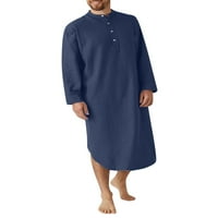 Biayxms muške proljeće jesenja arapska majica s dugim rukavima s dugim rukavima s dugim ogrtačem Thobe