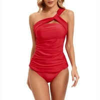 Ženski puni kostim za kupaći kostim bez ikakvog košara za plivanje Crvene S