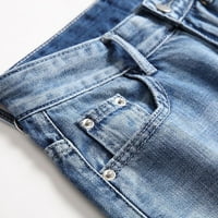 Muški jean kratke hlače uznemireno traper kratke hlače Ljeto Ležerne prilike klasične ravne kratke traperice sa džepom sa zatvaračem na otvorenom pet hlače
