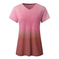 Majice za žene Grafički vintage Ležerne prilike gradijent V izrez Tors za bluza s kratkim rukavima za