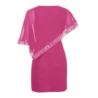Aoochasliy ljetne haljine za žene plus veličine hladnog ramena prekrivene asimetrične šifon bez kaiševa