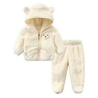 Jakna za djevojčice Dječaka Zimska odjeća kaputi s kapuljačom s medvjeđim ušima hlače džemper odijelo