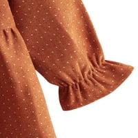 Calsunbaby jesenska djeca casual haljina dot print ruffles dugih rukava labav fit a-line suknje dužine