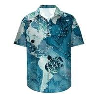 Havajske majice za muškarce veliki i visoki obični fit grafički gumb s kratkim rukavima dolje pamučne