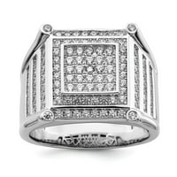 Sterling srebrna i kubična cirkonija sjajna ženska prstena veličine-9