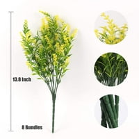 Paketi Umjetno cvijeće Lažne vanjske biljke Fau UV otporne na plastični grmlje otporne na lavandu