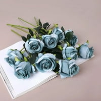 Umjetne ruže Cvijeće Silk Realistic Blossom Roses Bridal Wedding Bouquet Dug Stem za kućnu zabavu za