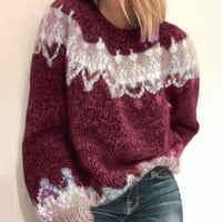 Hueook džemperi za žene plus veličine Novi okrugli vrat gumbi pune boje kauzalni ženski pleteni dugi rukavi dugi džemper