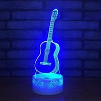SH 3D noćno svjetlo za djecu, 3D iluzijska žarulja 3D električna gitara Crack base USB stol svjetiljka