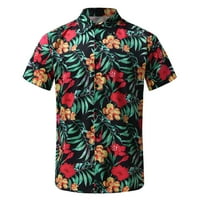 Muškarci Proljeće Ljetne majice Cvjetno havajska plaža Tropsko najviši dugulja dolje majice kratkih