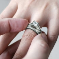 Vjenčani prstenovi set za njega i njezine nehrđajućeg čelika CZ obećava prstenove za parove koji odgovaraju