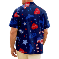Četvrto jul Havajska majica kratkih rukava za muškarce, dan nezavisnosti Holiday stil tiskanih havajskog