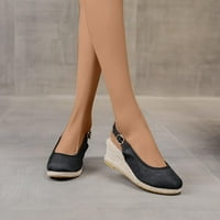 Ženske sandale čišćenja Ženske visoke potpetice cipele posteljine slamne sandale klinovi Casual platnene