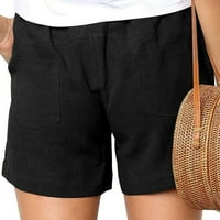 Ženske kratke hlače Plus size Solidne boje Atletski kratke hlače Stretch struk za crtanje Comfy kratke