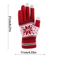 Clearance ispod $ Cotonie Women Božićni sloj Snowflake plus debele tople rukavice Pletenje ručne rukavice