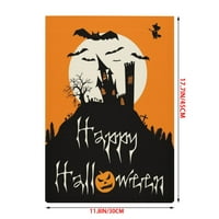 Halloween Dobrodošlište zastava Dvostrana-burlap dvorište 12.5x18 f