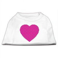 Ružičasta majica za ispis srca Swiss Dot White XXL - 18