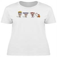 Četiri majmuna natrag u majicu shcool majica -image by shutterstock, ženska velika