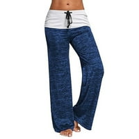 Joga hlače Yoga na otvorenom pantalone Patchwork casual ženske hlače Sportske brzine Wideleg Hlače Plava