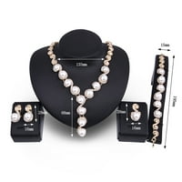 Riguas Women Pearl Inlaid ogrlice za rinestone Narukvica naušnice Nakit za nakit Set Nakit Poklon