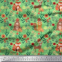 Soimoi Velvet Tkaninski listovi, cvjetni i slatki životinje crtani dekor dekor od tiskanog dvorišta