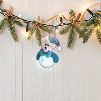 Svijetla boja božićna lutka treperi snjegović medvjeda snjegovića Eva lagani božićni ukrasi