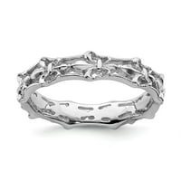 Sterling srebrni polirani prsten Fleur de LIS - 2. grama - veličina 10