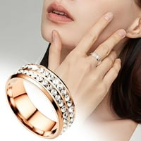 Lroplie prstenovi za žene djevojke titanijum čelik Dvostruki dijamant Korejski stil dijamantski par