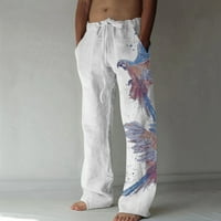CLLIOS muške ljetne pakete i posteljine široke pantalone za nogu tiskane nacrtajuće sportske hlače casual