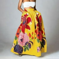 Ležerne haljine za ženske suknje visoke struk Party Beach Pocket Long Maxi suknja Bohemijska cvjetna