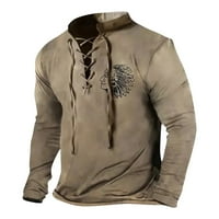 Modne marke Muške košulje dugih rukava casual grafički pulover Henley opušteni fit pulover Novi dolazak