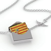 Zastava ogrlice za zaključavanje na drva Aragon Region: Španija u srebrnoj koverti Neonblond