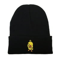 Jesenski i zimski ljudi i žene Mali žuti patki za vez vunene šešire na otvorenom toplim i hladnim pletenim