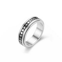 Nakit Unise Stars & Moon Vintage Titanium čelik Rotirajte slobodno sping prsten za prsten za anksioznost