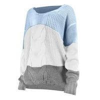 Žene casual v vrat modni čvrsti boja Twist pletenje dugih rukava pulover jesen redovno fit mekani pulover džemper