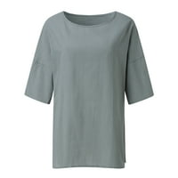 Giligiliso Povratak na školu Ženske ženske modne ručice Okrugli vrat Pamučna bluza od labave košulje