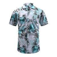 Muška havajska košulja ljetna plaža kratka rukava s kratkim rukavima dolje Tropske tinele za ispis Ležerne