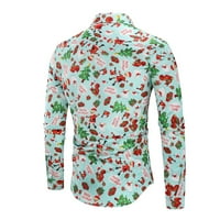 HGW majice za muškarce modni muški casual rever božićni 3D digitalni tiskani majica top bluza svijetlo