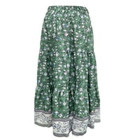 Ženska boemska cvjetna suknja Ležerne ljetna elastična suknja visoka struka za plaže Club Srednja odjeća