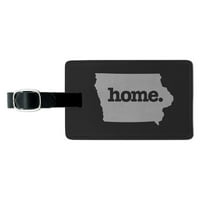 Iowa IA Početna državna država čvrsto tamno siva siva zvanično licencirani pravokutni kožni prtljažni