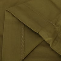 Ernkv ženske kapri-hlače sa džepom Ljeto klirence odjeća visoka elastična struka Solid moda opuštena lagana za slobodno vrijeme udobne pantalone prozračne žute m