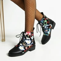 Jsaert Vintage SPLICINES tiskane cvjetne čizme za gležnjeve Ženske cipele Ženske čipke čipke