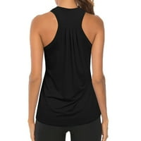 CatAlem 2xL gornji trkački košulje Žene Yoga vrhovi vježba na pletene ženske bluze vještački vest crni