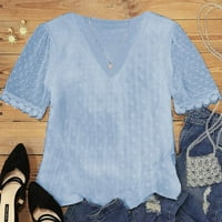 Proljetna modna ženska bluza TOP ženski V izrez kratkih rukava čipke Bluze bebe vintage elegantni tunički
